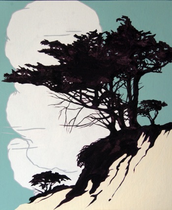 "Monterey Cypress" 
16x20 casein on paper